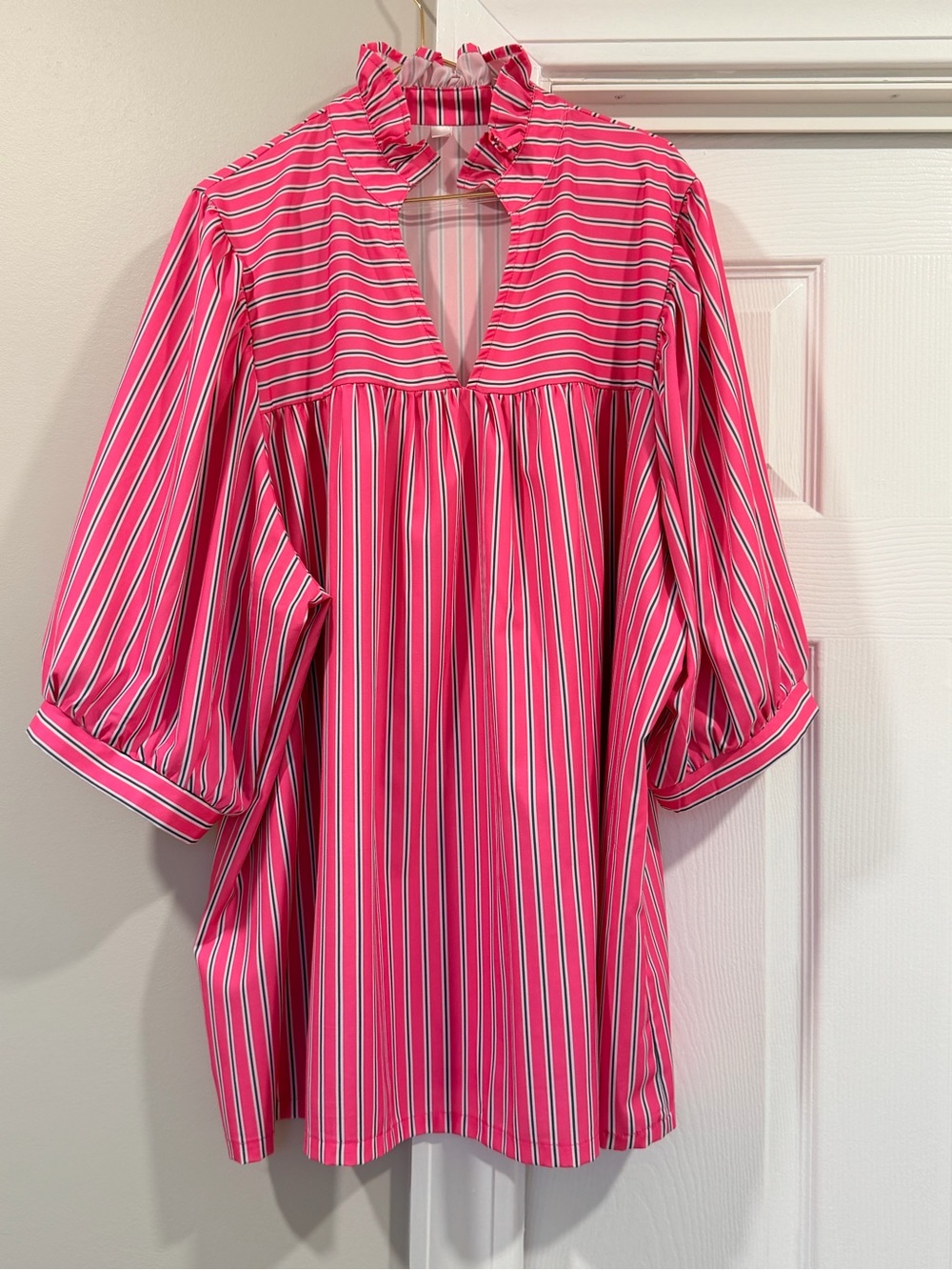 Pink and Navy strip blouse